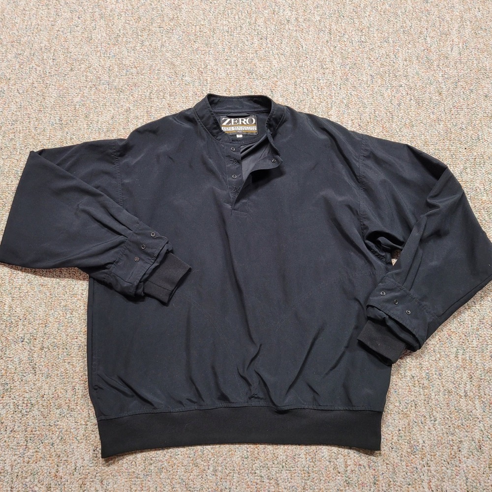 Zero Restriction Golf Windshirt Mens Large Black Henley Pullover Jacket 9002